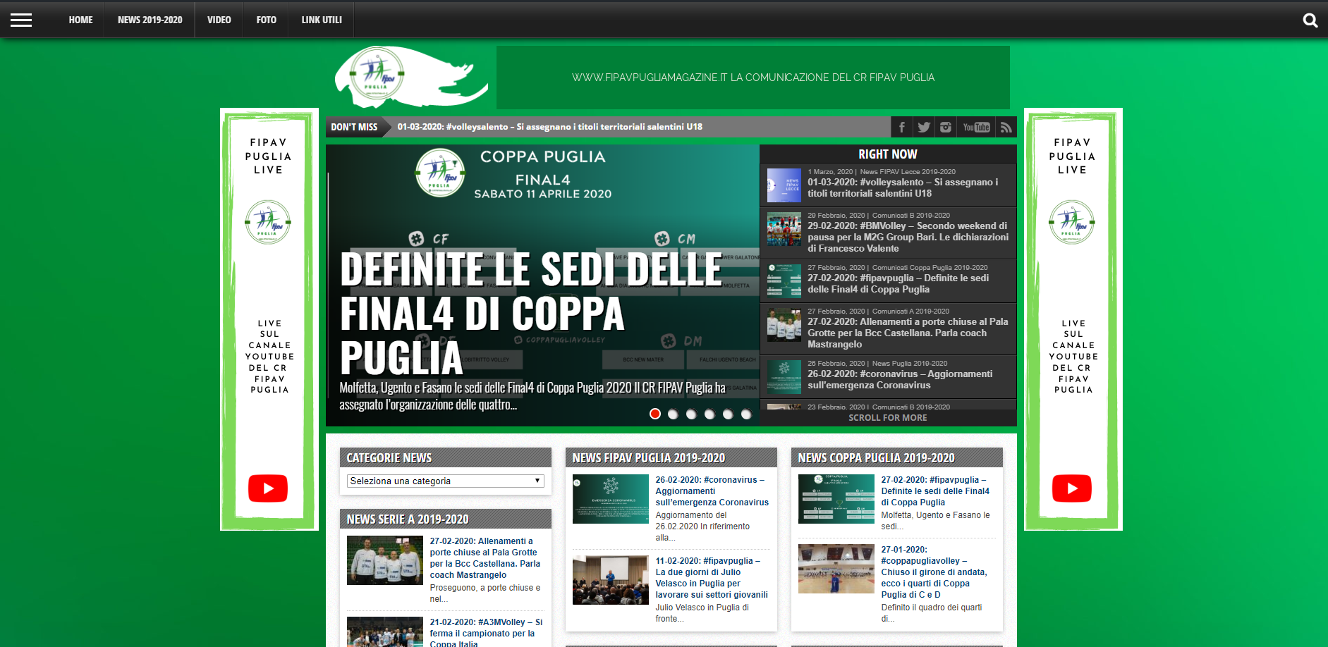 01-03-2020: #fipavpuglia – On line la nuova versione di fipavpugliamagazine.it