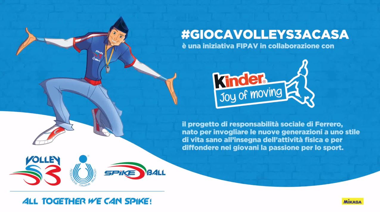 23-04-2020: #GiocaVolleyS3aCasa per giocare a Volley S3 insieme ad Andrea Lucky Lucchetta