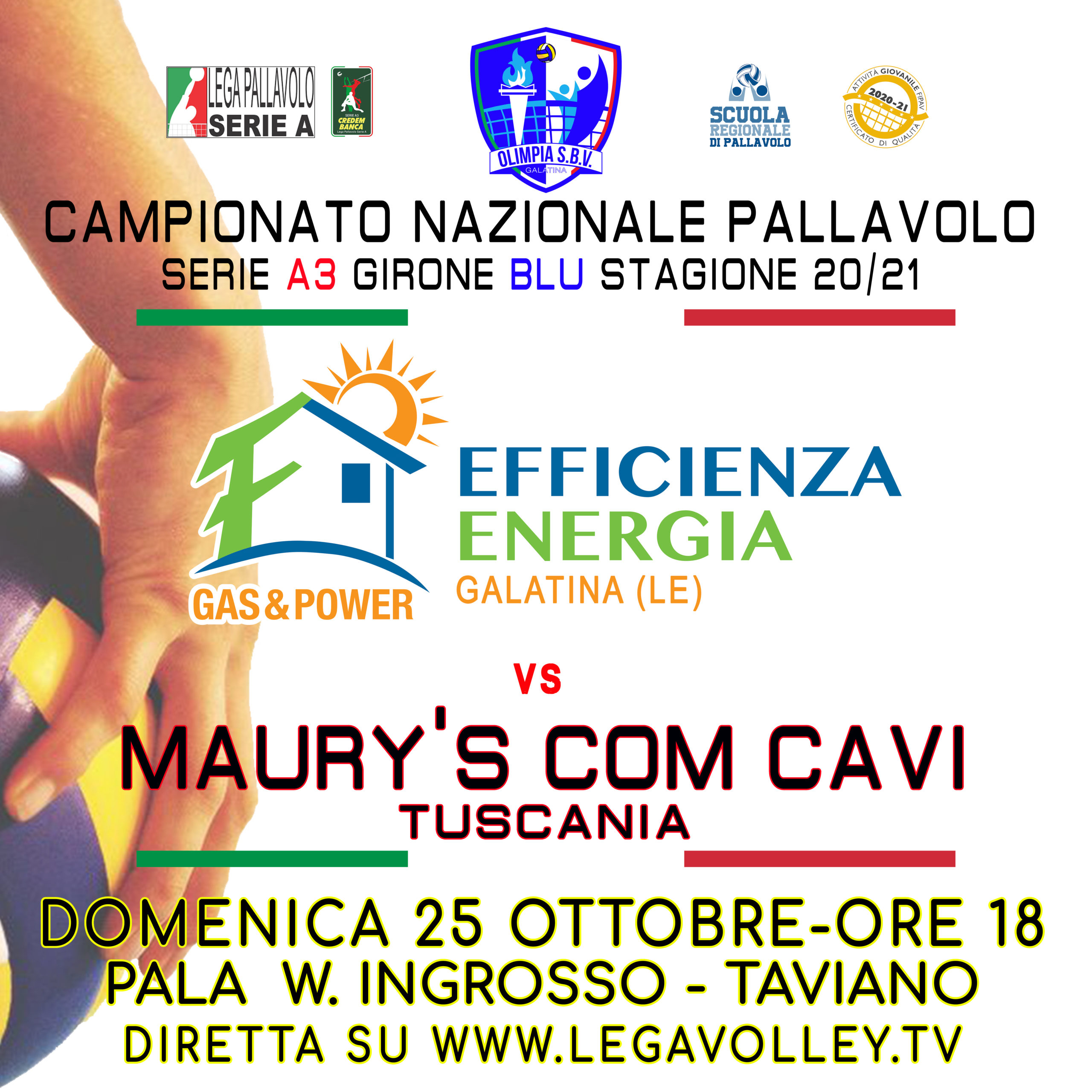 23-10-2020: #A3MVolley – Un Galatina brillante ospita un Tuscania agguerrito