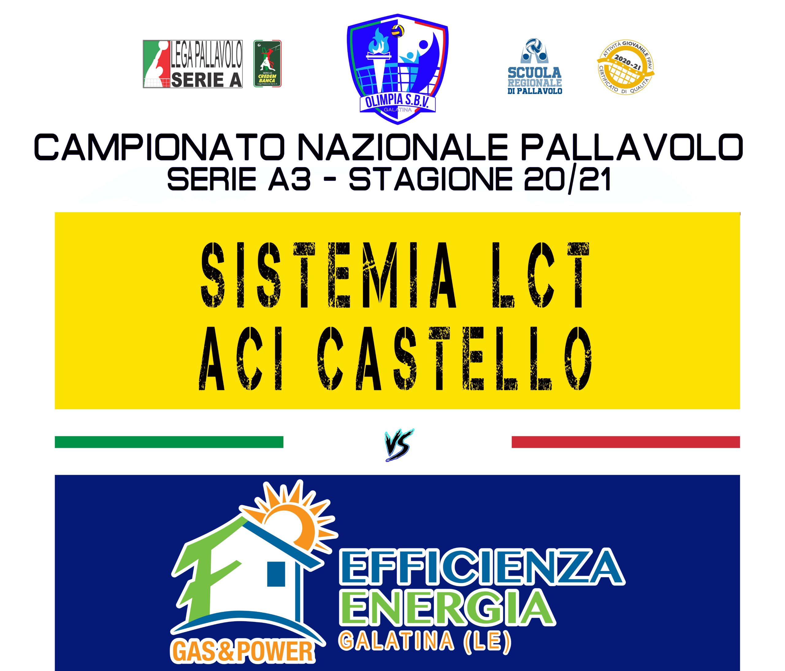 20-11-2020: #A3MVolley – La vittoria è l’obiettivo del Galatina in trasferta ad Aci Castello
