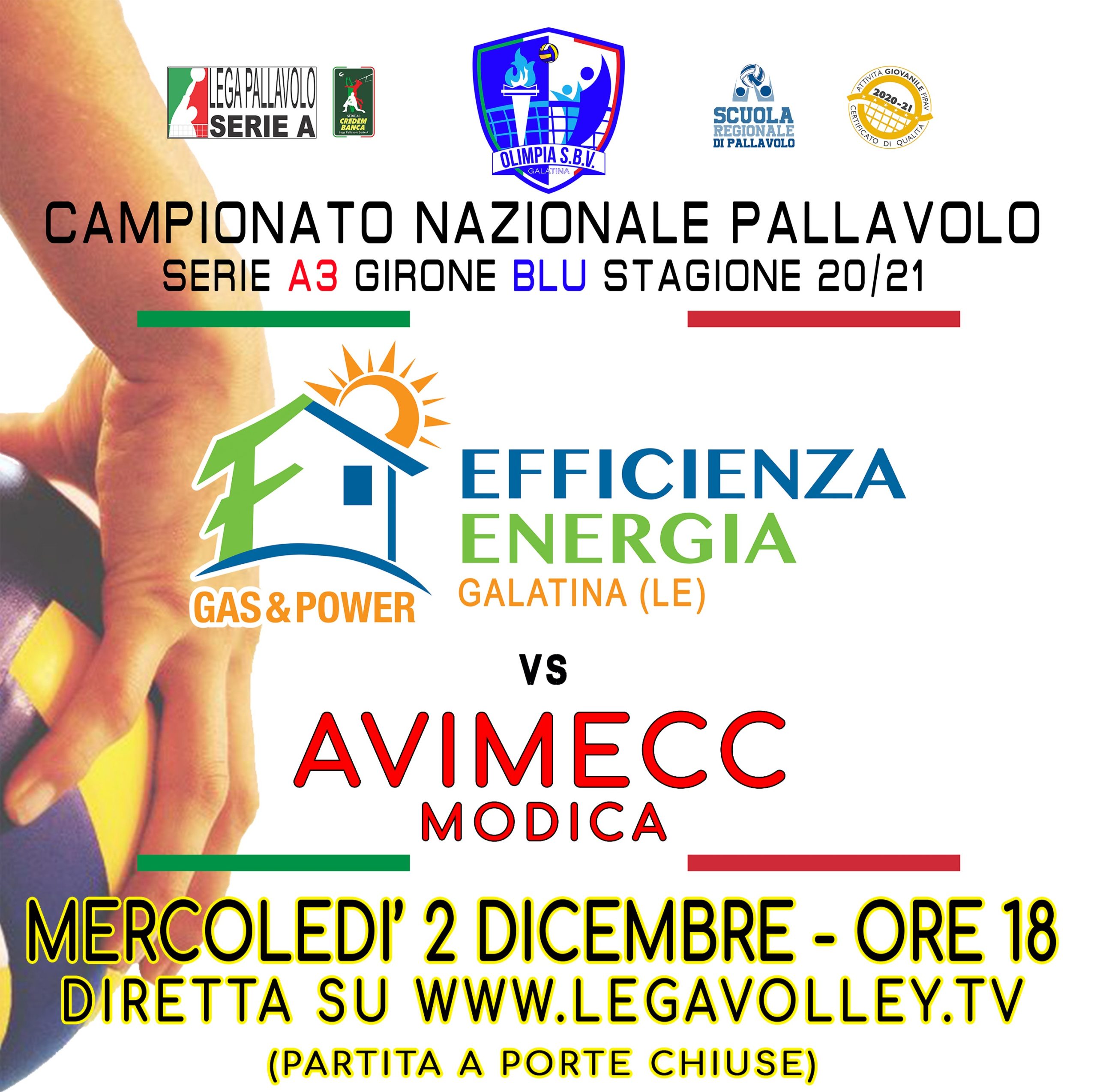 01-12-2020: #A3MVolley -Arriva un Modica gasato: altro scoglio per la capolista