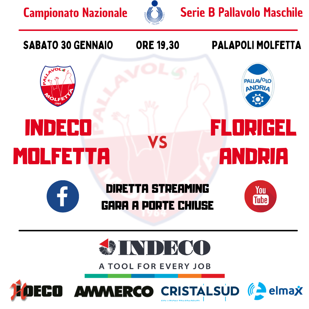 29-01-2021: Indeco Molfetta, si ritorna in campo. Domani sfida all’Andria in diretta streaming