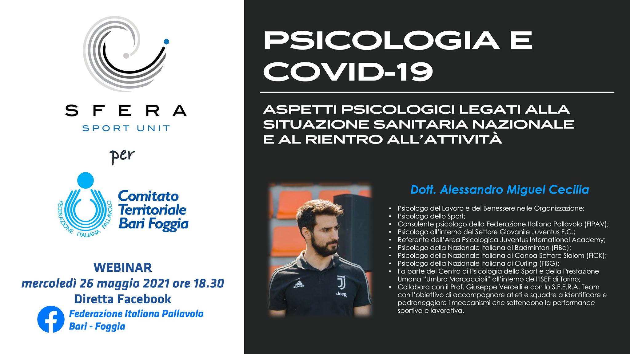 20-05-2021: #fipavbarifoggia – Psicologia e Covid-19, se ne parlerà sulla pagina facebbok del CT FIPAV Bari-Foggia