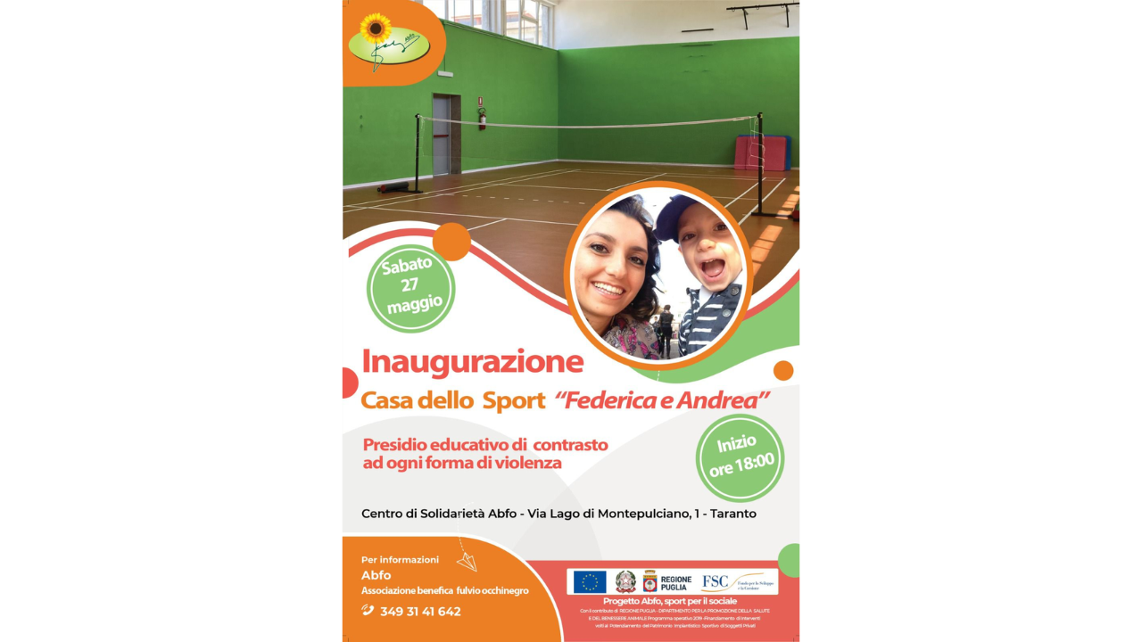 23-05-2023: #ilvolleyperfedericaeandrea – Sabato l’inaugurazione de “La Casa dello Sport ABFO, di Federica e Andrea”