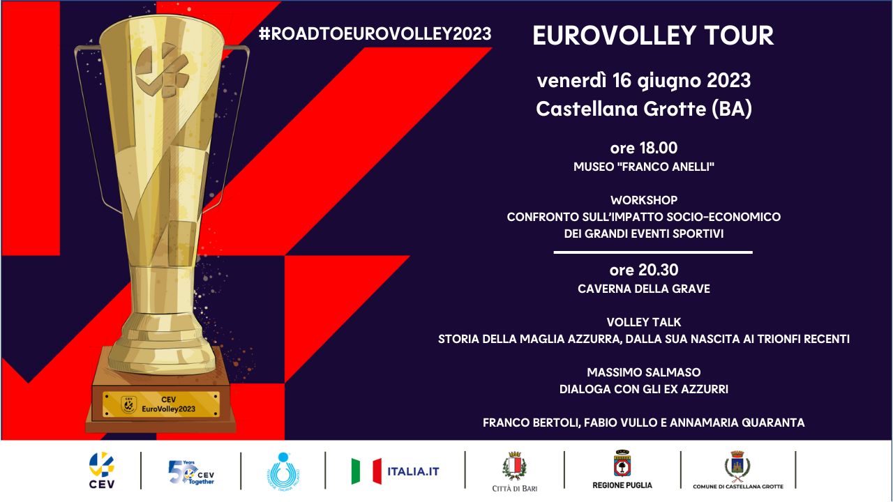 12-06-2023: #EuroVolley2023 – Verso Eurovolley 2023, venerdì a Castellana Grotte confronto e racconto sul mondo della pallavolo