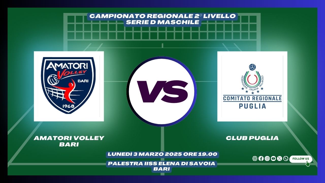 03-03-2025: #fipavpuglia – Club Puglia maschile, i 14 di Stomeo per l’impegno con l’Amatori Bari